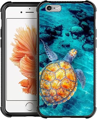 CARLOCA Compatible with iPhone 6S Case,iPhone 6 Cases for Girls Women,Sea Turtle Pattern Design Shockproof Anti-Scratch Case for iPhone 66S 4.7-inch Sea Turtle