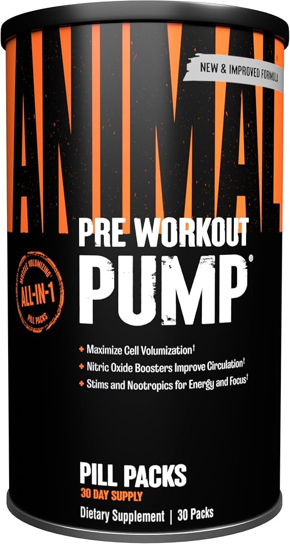 ANIMAL Pump – Power Capsules with creatine Matrix, Pump Boost, Energy Formula & antioxidants – Pre-Workout for Visible Pump, Volume & Muscle Growth – 30 Capsules