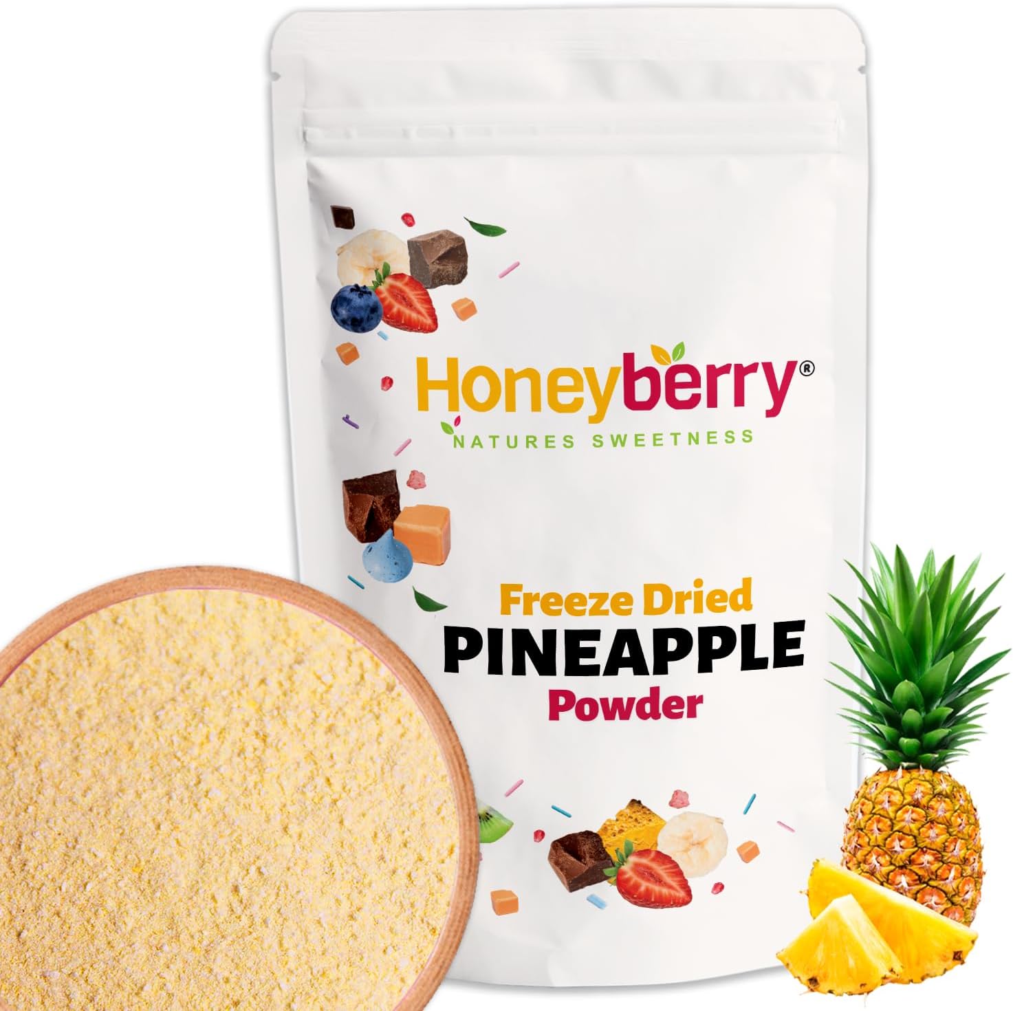 Freeze Dried Pineapple Powder 100g - No Added Sugar, 100% Natural, Gluten Free, Vegan Friendly