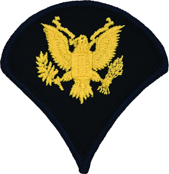 Specialist E-4 Army Chevrons - Gold on Blue (Male)