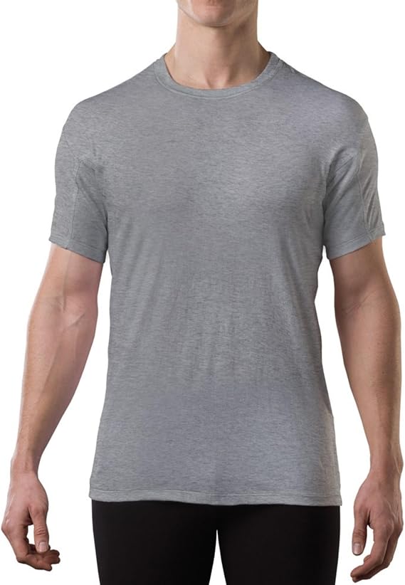 Men's Cotton Sweatproof Undershirt, Odor & Sweat Blocking, Crew Neck