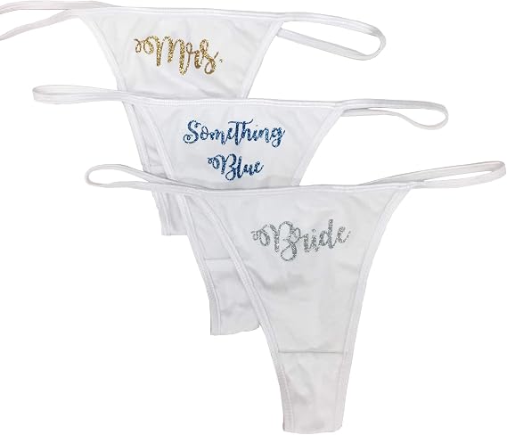 Bride to Be Wedding Day Low-Rise Thong Panty Pack - Set of 3