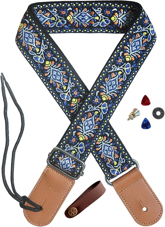 Ukulele Strap Soprano Concert Tenor Baritone Banjo Mandolin(Green Flower)