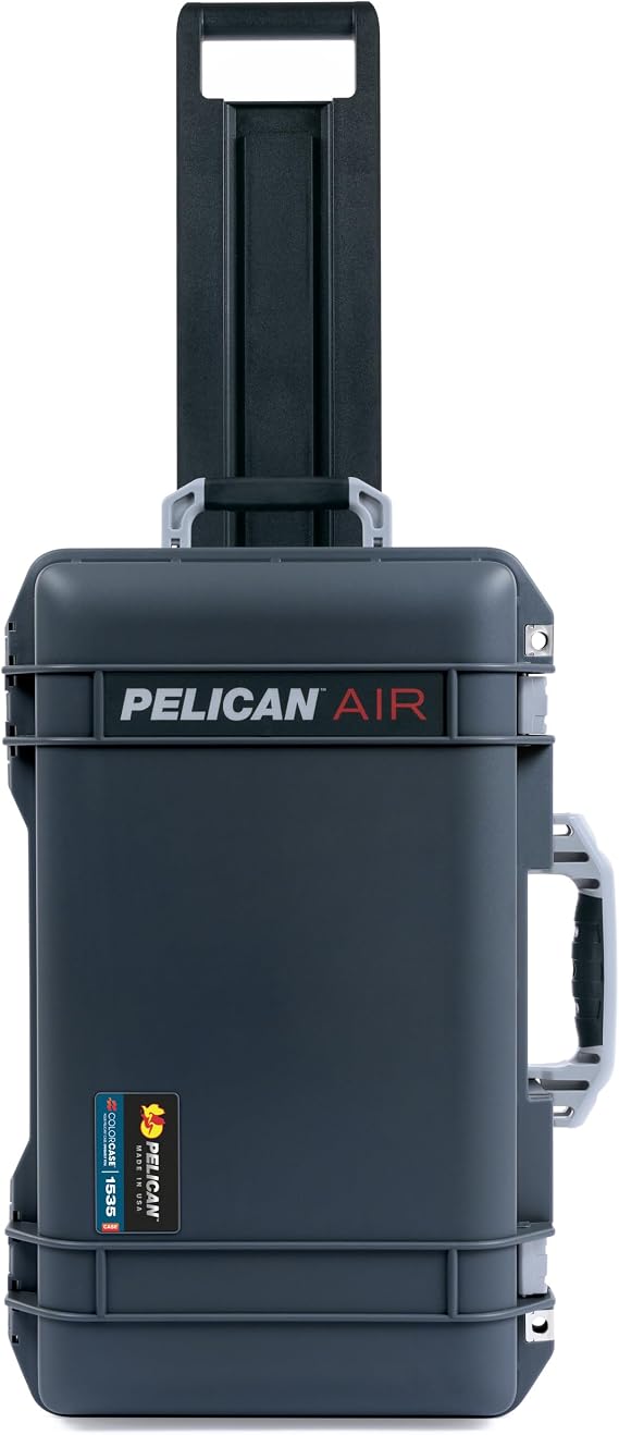 Charcoal Pelican Air 1535 Carry-on Case -  empty - Silver Handles & Latches.