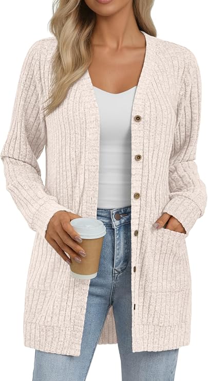 AUTOMET Womens Fall Long Cardigan Sweater Lightweight Soft Outfit 2026
