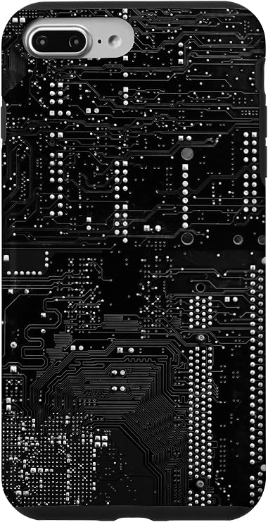 iPhone 7 Plus/8 Plus Motherboard Microchip Circuit Black IT Computer Background Case