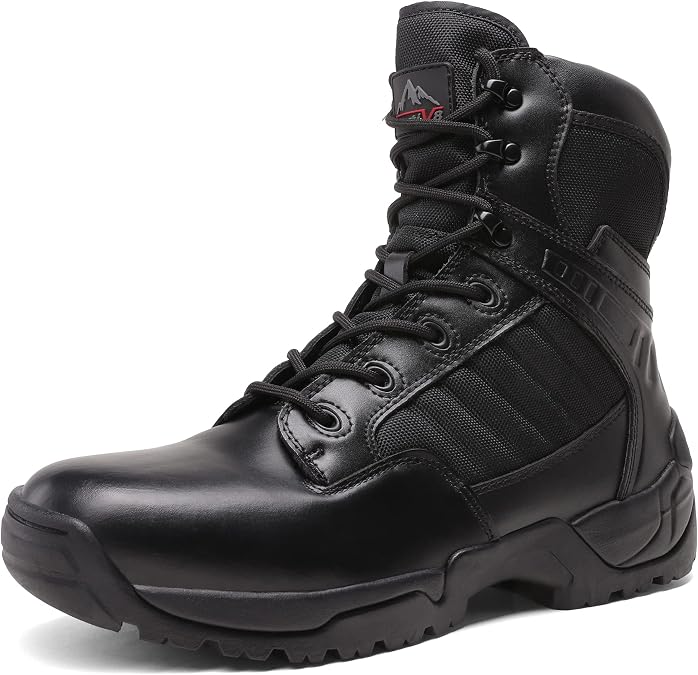 NORTIV 8 Men's Side Zipper Military Tactical Work Boots