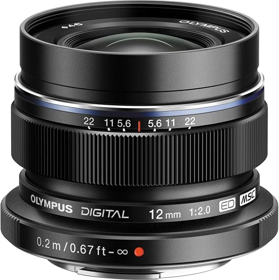 OM SYSTEM Olympus M.Zuiko Digital ED 12mm F2.0 Black for Micro Four Thirds System Camera, Compact Wide Angle Lens for Starry Sky and Landscape