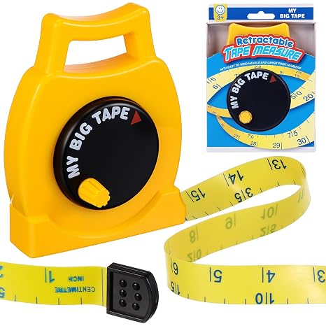 Measuring Tape Retractable Tape Measure, Wind Up Tape Measure, Easy Wind- Up - Easy to Read Body Measuring Tape Soft PVC with Inch & CM Scale, Educational Pretend Play Tool for Boys Girls Age 3+