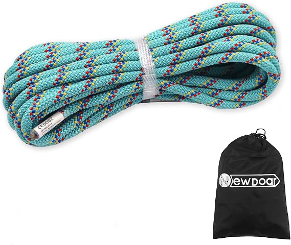 NewDoar UIAA Certified Static Climbing Rope 14KN 8 mm High-Strength Cord 10 M/20 M/30 M/50 M Safety Rope for Climbing Height Rescue Outdoor Survival Mountaineering Abseiling Caving