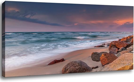 dgbtcart Wall Art for Living Room Wall Decor for Bedroom Large Poster Beach Sun Ocean Landscape Paintings Prints Artwork Seascape Canvas Prints Hang Pictures Office Home Decor 24"x48"