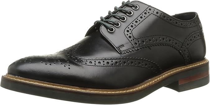 Base London Mens Woburn Hi Shine Leather Oxford Shoe (9) (Black)