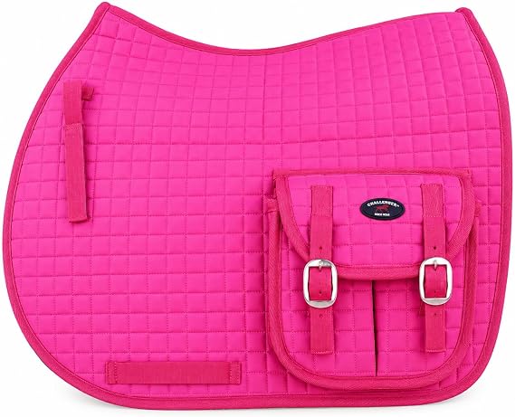 Horse English Quilted All-Purpose Saddle Pad Hot Pink w/ Pockets 72123