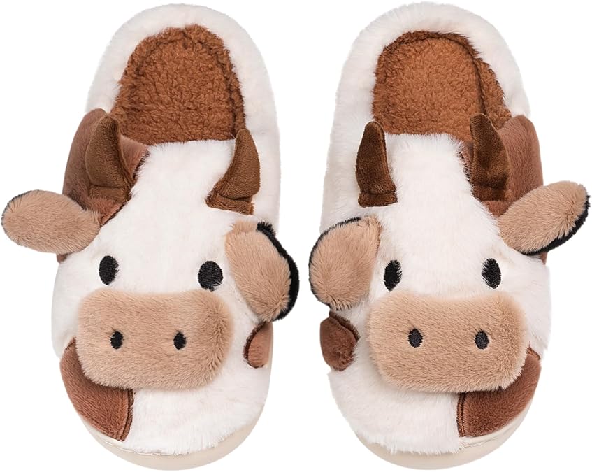 XIXITIAO Cow Slippers for Women and Men,Cute and Cozy