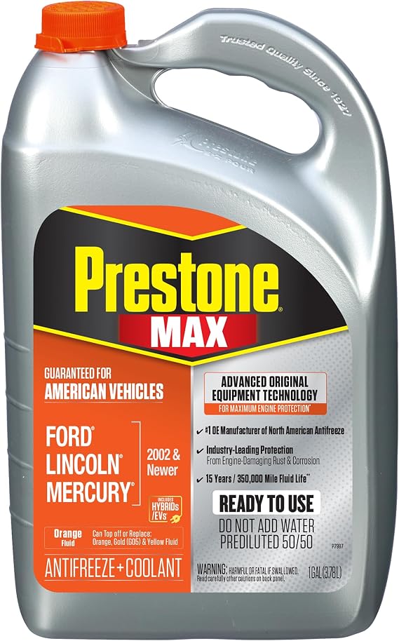 Prestone MAX Orange 50/50 Antifreeze Automotive Coolant, Pack of One