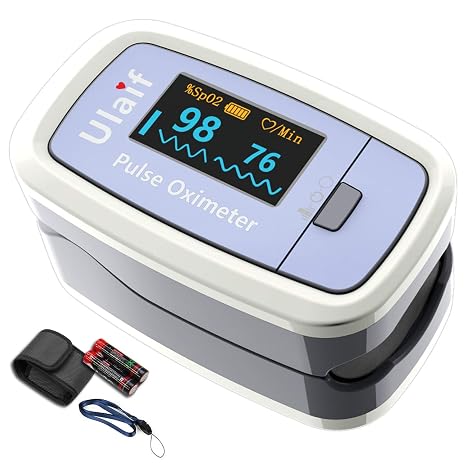Pulse oximeter fingertip with Plethysmograph, Portable Blood Oxygen Saturation Monitor for Heart Rate, Sensor SpO2 for Sports and Aviation,O2 Monitor Finger for Oxygen