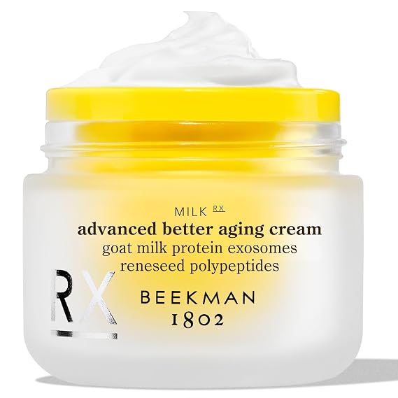 Beekman 1802 Milk RX Advanced Better Aging Face Cream, 1.69 fl oz | Collagen Moisturizer, 4x Retinol Alternative with Goat Milk Exosomes & Polypeptide, Firming Cream