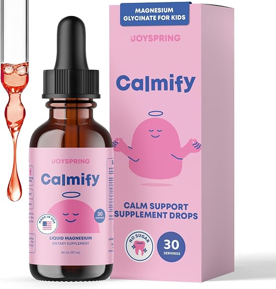JoySpring Calmify Kids Magnesium Glycinate Drops, 30 Servings, 3+