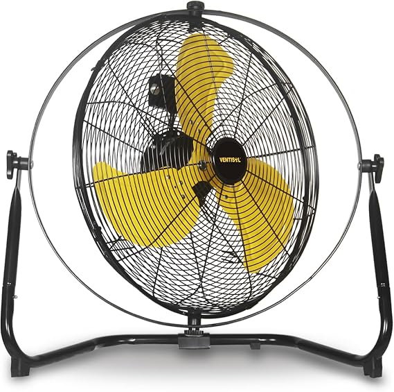 VENTISOL 20 Inch 2-in-1 Floor Fan Wall Mounted Fan, High Velocity Industrial Fans, Shop Fan 720 Degrees Tilting for Commercial, Garage, Patio