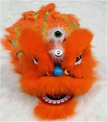 Chinese Lion Dance Head Handmade Unique Silk Dragon Dance Chinese Traditional Festival Dragon Dance Outdoor Activities Lion Dance~