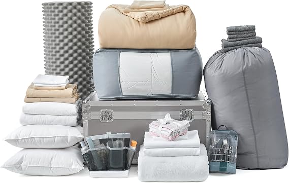 DormCo Ultimate College Dorm Supplies and Twin XL Bedding Pack, Marzipan