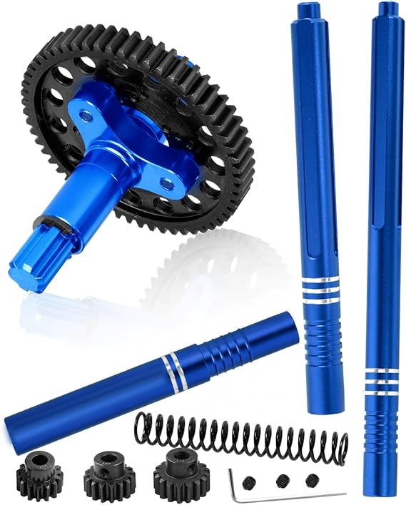 32P 57T Slipper & Center CVD Upgrades Part for 1/10 Big Rock 3S BLX,Granite Senton Vorteks 3S BLX &550,Center Driveshafts & Steel RC Gear w/ 3.175mm 15T 16T 17T Pinions,Navy Blue
