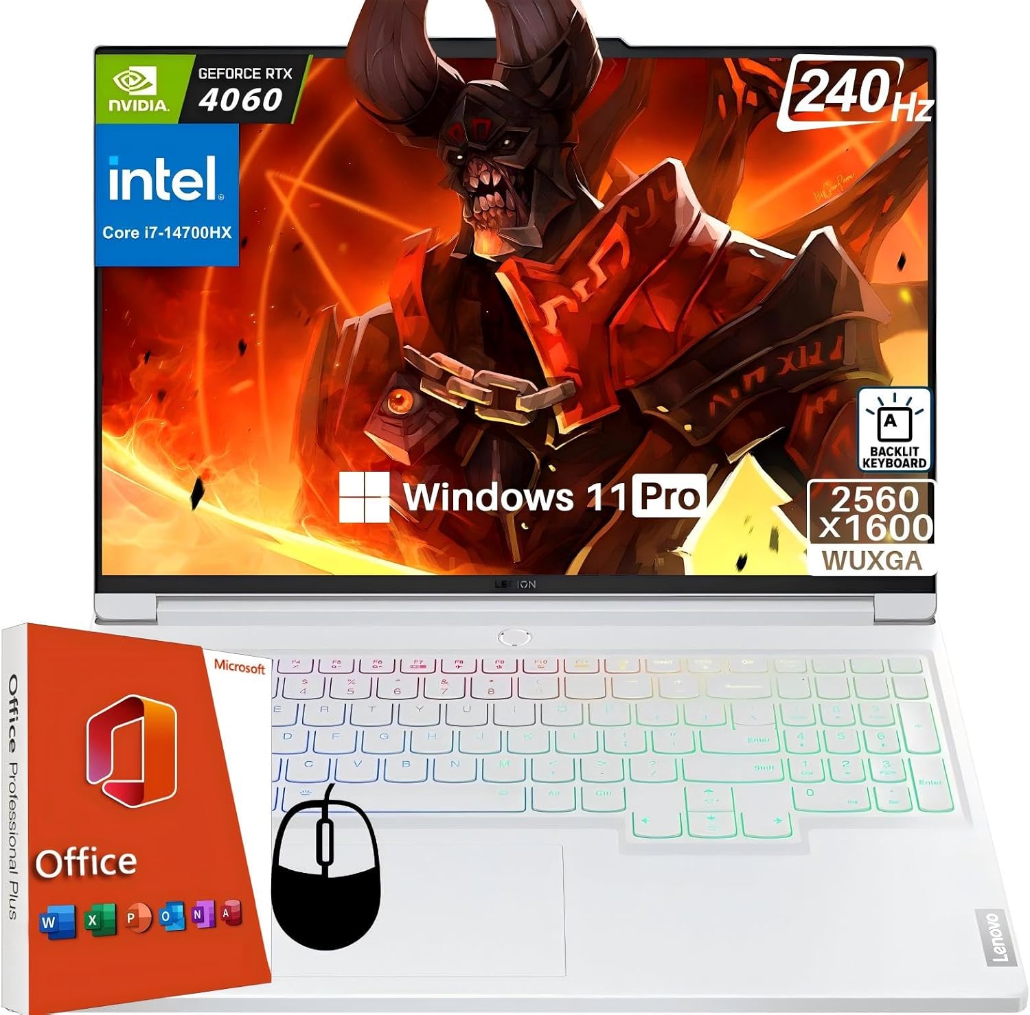Lenovo Legion 7i Gaming Laptop,16 WQXGA 240Hz, Intel 20-Core i7-14700HXBeats i9-13900HX, GeForce RTX 4060, 64 GB DDR5, 1 TB SSD, RGB Backlit, Fingerprint, Wi-Fi 6E,Win 11 Pro, Lifetime Office Pro