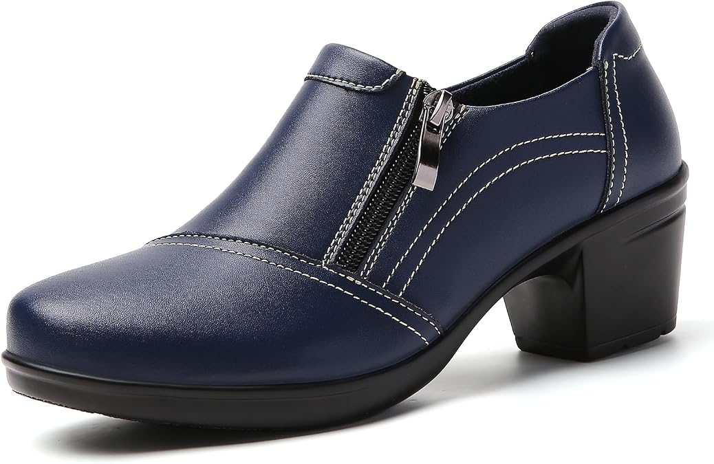 Women Dress Black Low Heel Loafers Dressy Casual Comfortable Work Shoes