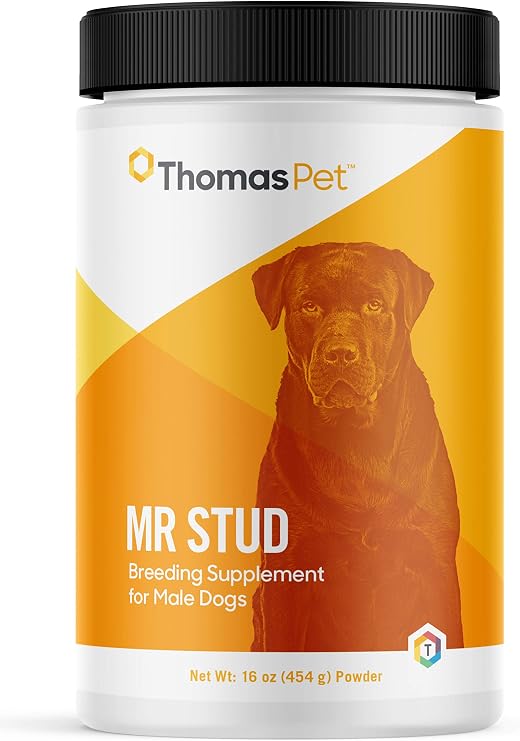 Thomas Pet Mr Stud - Stud Dog Supplement - Encourages Arousal, Promotes Stamina, Supports Fertility - 16 Ounces, Powder