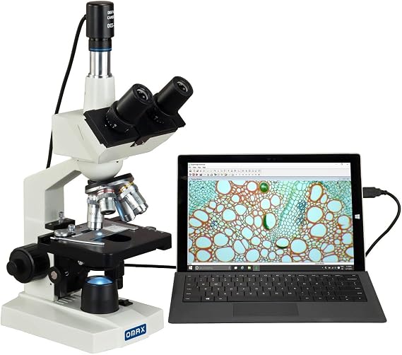 OMAX M83ES-C02 2000X Digital Lab Trinocular Compound LED Microscope