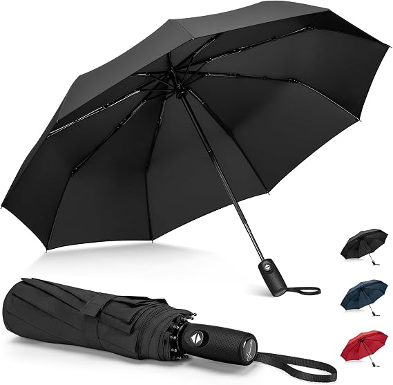 NINEMAX Windproof Travel Folding Umbrella for Men Women, Portable Compact Umbrellas Automatic Open and Close for Rain
