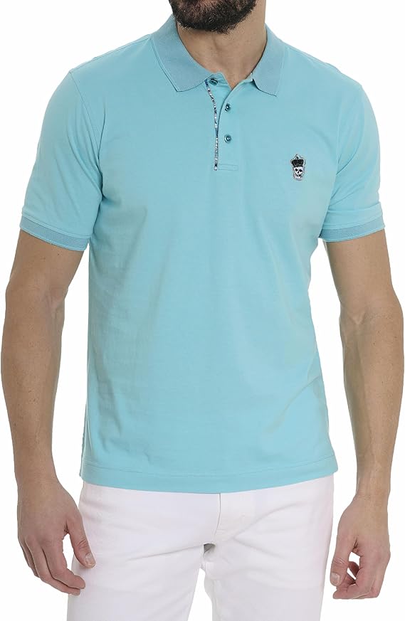 Robert Graham Men's Lucifer Logo Cotton Polo Shirt, Comfortable Fit, Short-Sleeve Premium Knit Top for Dress & Casual Wear