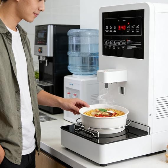 Ramen Cooker, Commercial Instant Noodle Maker, 2200W Touchscreen, Adjustable Heating, Low Noise, Automatic Water Control for Canteens and Restaurants