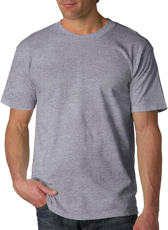 Bayside USA-Made SS Tee, Men's Classic Yellow Solid Crew Neck T-Shirt, S-5XL