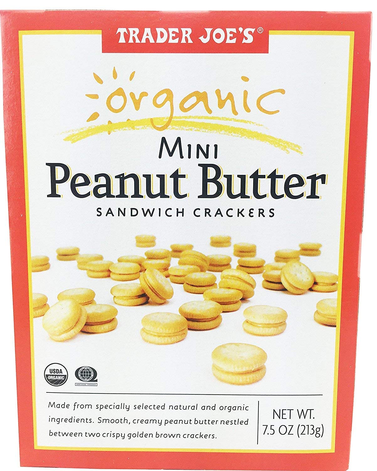 Trader Joe's Organic Mini Peanut Butter Sandwich Crackers - PACK OF 2