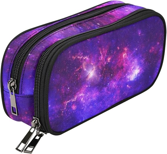 ANANGTEE Purple Galaxy Unicorn Pencil Case Pouch for Girls Teen Boys 10x5