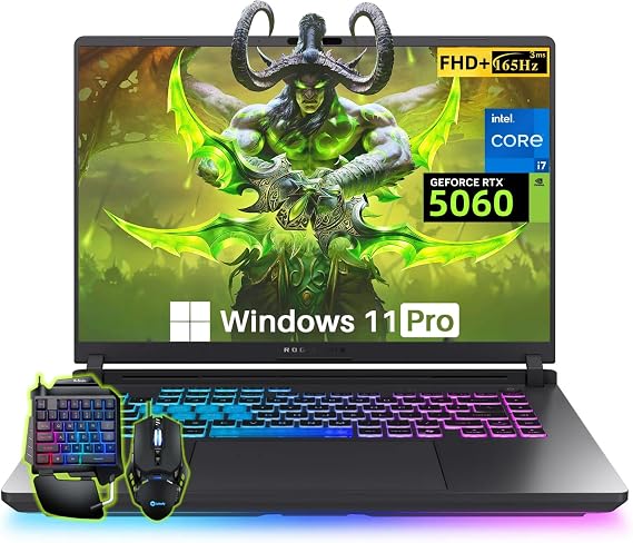 ASUS ROG Strix G16 Gaming Laptop, Intel i7-14650HX(Up to 5.2GHz), NVIDIA RTX 5060, 16" FHD+ 165Hz 3ms ROG Nebula Display, WiFi 7, Hires Audio, 32 GB DDR5, 1 TB SSD Gen 4, Windows 11 Pro