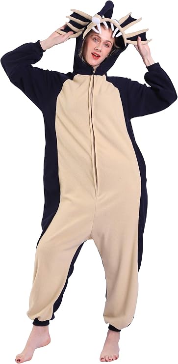 DarkCom Unisex Adult Costume Blue Angler Fish Onesie Sleepwear Pajamas