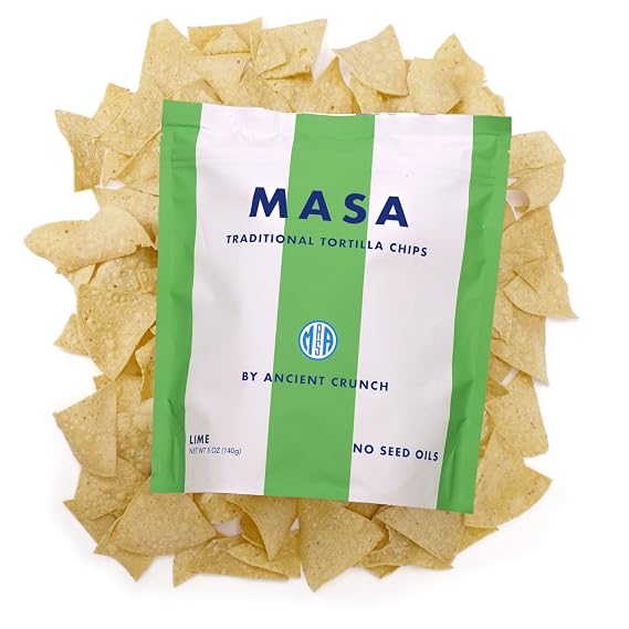 MASA Chips Lime Flavored Corn Tortilla Chips Cooked in Pure Beef Tallow
