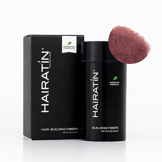 Hairatin Premium Hair Fibers - Auburn - for Thinning Hair, Keratin + Cotton Blend, Ammonia-Free Hair Thickener for Natural-Looking Fuller Hair in Seconds, Undetectable Long-Lasting Coverage