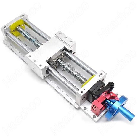 Updated Manual Slide Stage Linear Stage Actuator Ball Screw SFU1605 Linear Rail Guide with Ruler for DIY CNC Router Controller 100mm Stroke