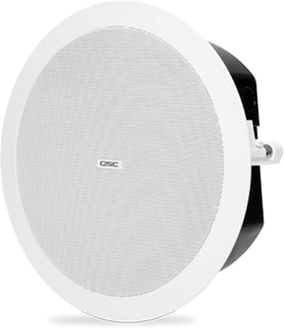 QSC AD-C4T-LP 4.5-Inch 2-Way Low-Profile Ceiling Speaker, White, Pair