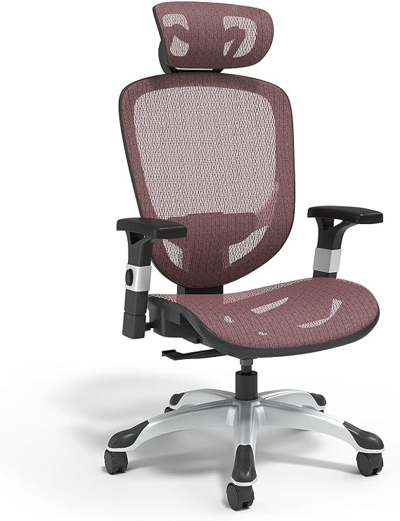 Staples Hyken Ergonomic Mesh Task Chair, Lumbar Support, Swivel, Maroon