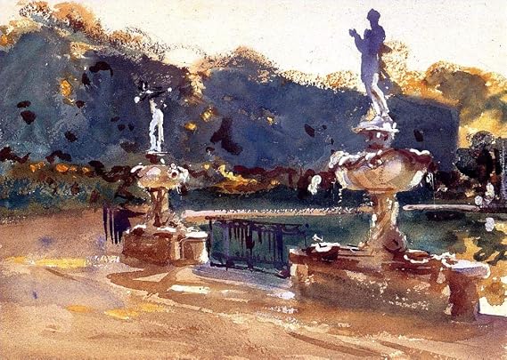 Toperfect 24 Paintings Boboli Gardens John Singer Sargent scene Oil Art on Canvas - Famous Artworks -Size04, $50-$2000 Hand Painted by Art Academies' Teachers