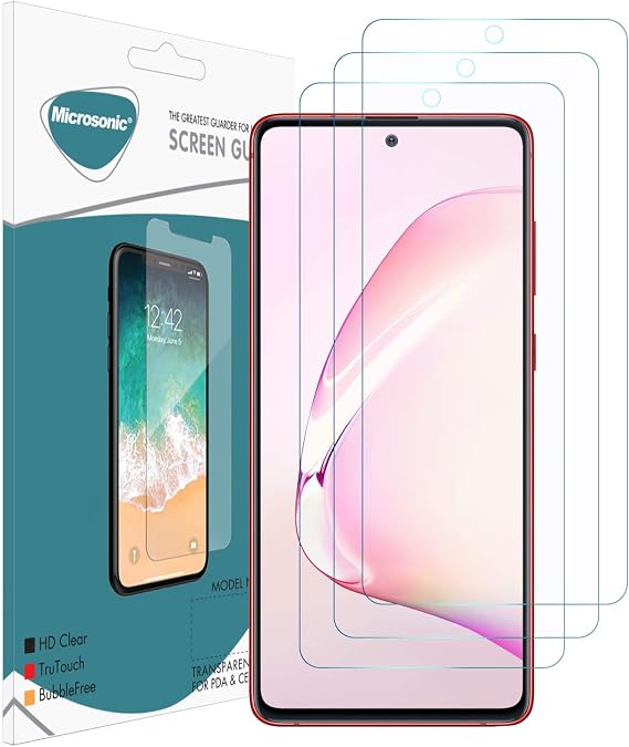 Microsonic Samsung Galaxy Note 10 Lite Ekran Koruyucu Nano Cam (3'lü Paket) [Galaxy Note 10 Lite ile Uyumlu Ekran Koruyucu]