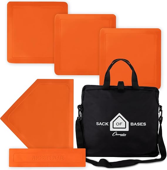 Champion Sports Throw Down Base Sets Durable Baseball & Softball Practice Bases for Indoor & Outdoor Training
