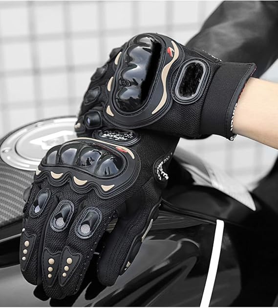 Motosiklet Eldiveni Dokunmatik uyumlu Uzun Siyah Motor Eldiveni Kemik Avuç içi Korumalı Motorcu Eldiven Nx1