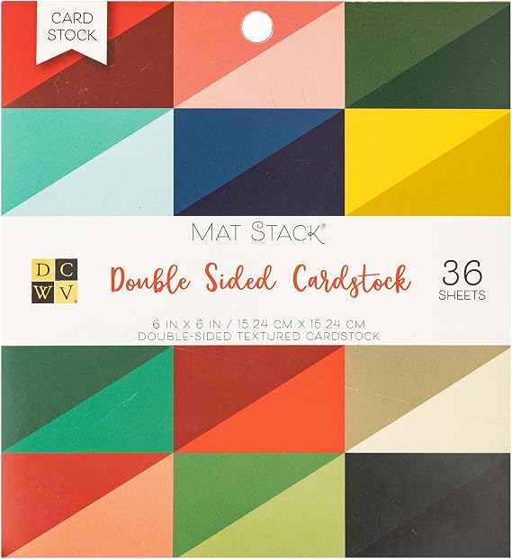 DCWV Double Sided Cardstock Paper - Textured 6x6 Multi Colored Cardstock for Scrapbooking, Crafting, and Card Making - 36 Sheets