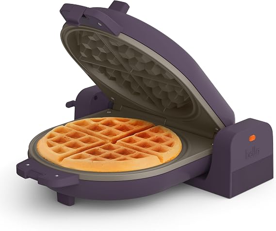 bella Fits-AnywhereTM Flip-n-Store Non-Toxic Belgian Waffle Maker, Plum