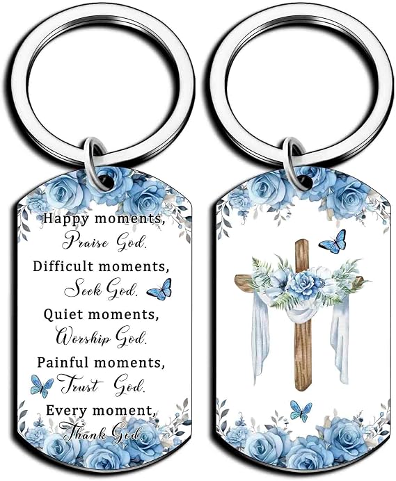 Bible Religious Gift For Women Faith Jesus Christian Cross Keychain